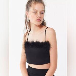 Urban Outfitters Feather Trim Crop Top